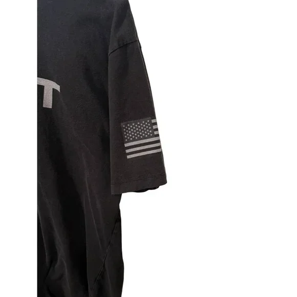 2 Ariat Mens Black Graphic T-Shirt XL Cotton Patriotic Flag Sleeve Logo Casual - Picture 5 of 6